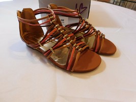 Lane Bryant Women&#39;s Ladies Sandals Shoes Flats Hot Coral Size 8W NIB - £18.65 GBP