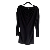 WHBM Size Medium Black Metallic Cashmere Blend Sweater Dress Cowl Neck - £14.04 GBP