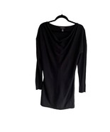 WHBM Size Medium Black Metallic Cashmere Blend Sweater Dress Cowl Neck - £14.04 GBP