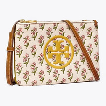 Tory Burch Perry Bombe Printed Double-Zip Mini Bag Crossbody ~Nwt~ Ditsy Borders - £196.73 GBP