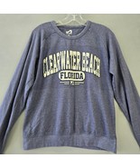 Surf Style Blue Sweatshirt Long Sleeves Clearwater Beach Crew Womens Siz... - $9.90