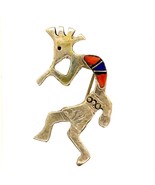 Vintage Signed Sterling Arnold Maloney Navajo Kokopelli Inlay Multi Ston... - $74.67 CAD