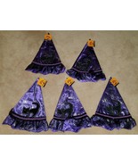 NWT Lot 5 Girls Deluxe Witch Hat Purple Black Cat Halloween Costume Spid... - $19.75