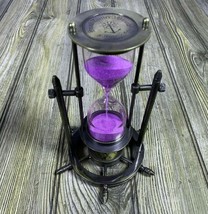 Vintage Nautical Sand Hourglass Compass Timer Beautiful Antique Gift For Table - £27.78 GBP