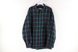 Vtg Cabelas Mens XL Thrashed Checkered Plaid Flannel Button Shirt Cotton AS IS - £26.44 GBP
