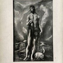 1916 El Greco Saint John the Baptist Antique Art Print Mannerism Religious - £27.51 GBP