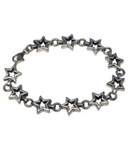 Star Mini Sterling Hand Cast Silver Bracelet Strand of Stars .925 Femme Metale - £183.85 GBP