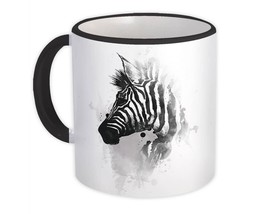 Zebra Face Watercolor : Gift Mug Safari Animal Wild Nature Africa Protection Pai - £12.69 GBP