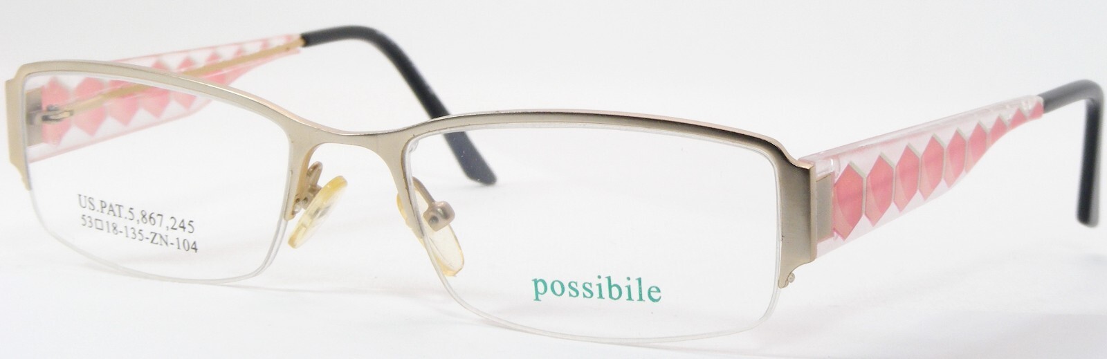 Possibile ZN-104 PALE GOLD /PINK UNIQUE EYEGLASSES GLASSES FRAME 53-18-1... - $76.68