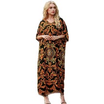 Caftan Marocain  Dresses For Women Islamic Clothing Turkey Short Sleeve Maxi Dre - £100.39 GBP
