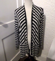Chico&#39;s Striped Open Front Stretch Knit Cardigan Chico&#39;s size 2 Women&#39;s ... - $19.80