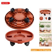 Heavy-Duty 200lbs Capacity Plant Dolly - 13” Rolling Caddy for Easy Plan... - $40.54