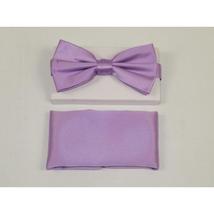 Men's Bow Tie and Hankie by J.Valintin Collection #92498 Solid Lilac Satin image 2