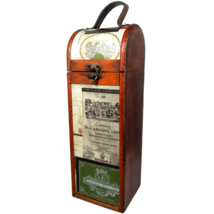 Wooden Wine Box w/ Latch Rustic Gift Decorative Display - £20.00 GBP