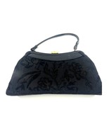Vintage Verdi Purse Black Embroidery Floral Snap Closure Shoulder Bag Ta... - $79.99 CAD