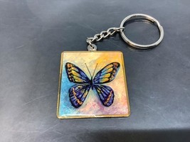 Vintage Butterflies Lover Metal Key Butterfly Ring Keychain Porte-Clés P API Llon - £5.94 GBP