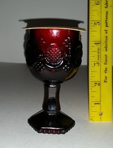 Vintage Avon 1876 Cape Cod Pattern Ruby Red Cordial Glass with Brand New Candle  - £5.58 GBP