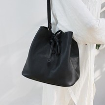 Versatile Bucket Bag Genuine Leather Crossbody Bags For Women 2022 New Leisure N - £94.45 GBP
