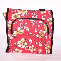 Bovano USA Tote Bag Red Flower Pattern - $10.23