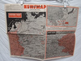 WW2 era NEWSMAP Overseas Edition for Armed Forces Feb 26, 45 Map Militar... - $4.94