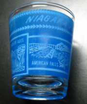 Niagara Falls Shot Glass Clear Glass Blues Wrap Observation Tower Rock of Ages - £5.57 GBP