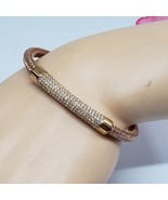 Fossil Crystal Pave Bronze Color Cord Bracelet Stainless - $22.95