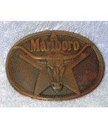 Marlboro Cigarette Philip Morris 1987 Men&#39;s Brass Belt Buckle - $8.00