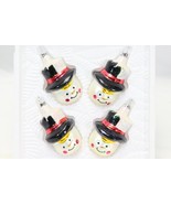 Snowman Glass Christmas Ornaments Bradford Novelty Lot of 4 Xmas - $12.73