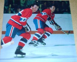 MONTREAL CANADIENS STEVE SHUTT FRANK MAHOVLICH IN ACTION LARGE COLOR PIN... - $1.99