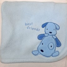 Carter&#39;s Just One Year best friends Puppy Dog Baby Blanket Blue Fleece V... - £11.27 GBP