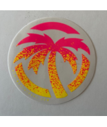 Authentic HEATWAVE Visual STICKER 3 1/2" round Palm logo Pink Yellow Awesome!! - $2.96