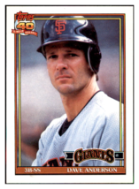 1991 Topps Dave
  Anderson    San Francisco Giants
  Baseball Card GMMGC - £1.41 GBP