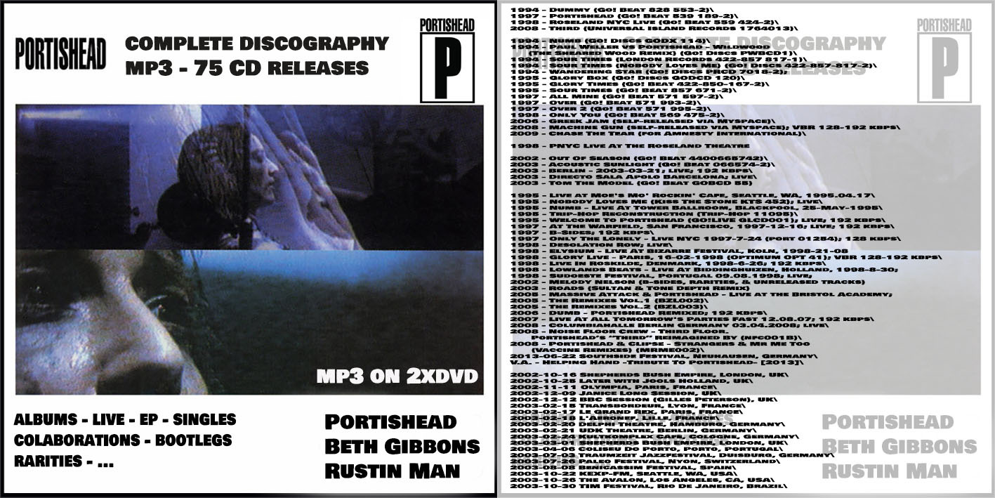 Primary image for Portishead Complete Discography MP3 75CD releases on 2xDVD with completed Beth G