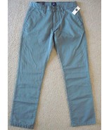 New Gap Men&#39;s Tapered Khaki / Chino Pants Fossil Blue Variety Sizes - $56.40 CAD