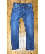 Kut From The Kloth Blue Skinny Jeans Size 0P Distressed Waist Whisker Wash - $14.85