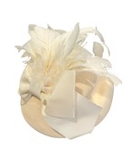 Vintage Miss Bierner Cream Fascinator Hat With Feathers &amp; Veil - €37,21 EUR