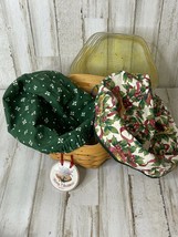 Longaberger 2000 Christmas Basket with Protector &amp; 2 Fabric Liners Hex 8&quot; - £24.35 GBP