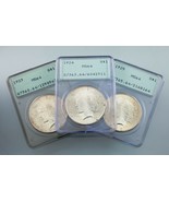 Lot of 3 PCGS Peace Dollars 1923-1925 OGH MS64 Great Lot! - $853.03 CAD