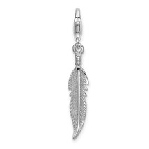 Amore La Vita Silver  Polished 3-D Feather Charm with Fancy Lobster Clasp QCC379 - £25.35 GBP