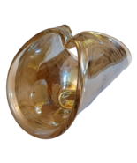 Vtg Murano Iridescent Champagne Glass Curved Curled  Lip Edge Bowl Baske... - $67.27
