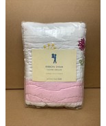 PBK POTTERY BARN KIDS pink green Embroidered Flowers Ribbon Standard SHAM - $38.28 CAD