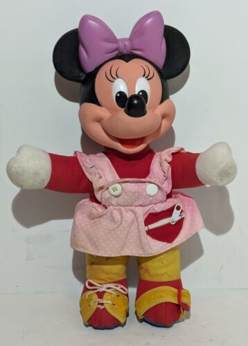 Minnie Mouse Mattel Learn To Dress Me 1989 Vintage Plush Toy Disney Doll - £7.37 GBP