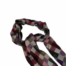 Scarf Plaid SUPER Soft Multicolor Checkered Purple Red Green 64&quot; - £11.68 GBP