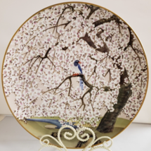 Franklin Mint Collector Plate Bird &amp; Flowers of Orient Chinese Blue Pie &amp; Cherry - £55.16 GBP