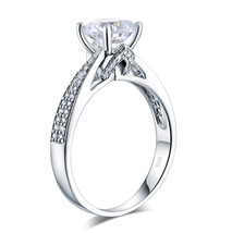 2 Carat Moissanite Diamond 925 Sterling Silver Wedding Engagement Ring - £248.56 GBP