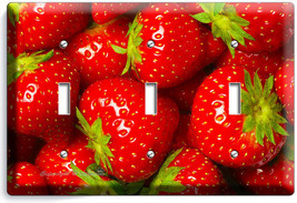 Strawberries Triple Light Switch Wall Plate Kitchen Art Decor Living Dining Room - £11.69 GBP