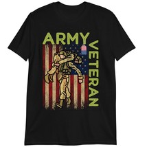 American Flag Shirt, Patriotic U.S Army Gift, Army Veteran T-Shirt Dark Heather - £15.58 GBP+