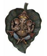 Lord Ganesha On Peepal Banyan Leaf Vastu Statue Supreme Hindu God Of Suc... - $26.99