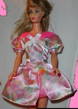 Barbie doll clothes pastel flower print dress for Easter vintage Mattel clothing - £7.85 GBP