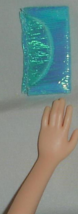 Barbie doll accessory vintage bluish aqua purse iridescent clutch Mattel fashion - £7.96 GBP